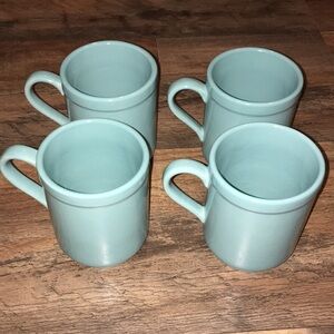 Kate Spade x Lenox Aqua/Tiffany Blue Ceramic Mugs  Set of 4 Light Blue Green